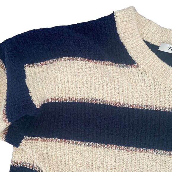Madewell Women's Striped Crewneck Medium Long Sleeve Teddy bear sweater (J23) - Picture 7 of 8